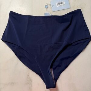 Navy High-Waisted Bikini Bottom